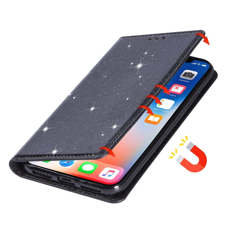 Estuche de cuero ultrafino con purpurina magnética de apertura horizontal con soporte y ranuras para tarjetas, para iPhone 6 Plus, para iPhone 8/7, para iPhone 8 Plus/7 Plus, para iPhone 11