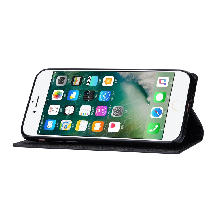 Estuche de cuero ultrafino con purpurina magnética de apertura horizontal con soporte y ranuras para tarjetas, para iPhone 6 Plus, para iPhone 8/7, para iPhone 8 Plus/7 Plus, para iPhone 11