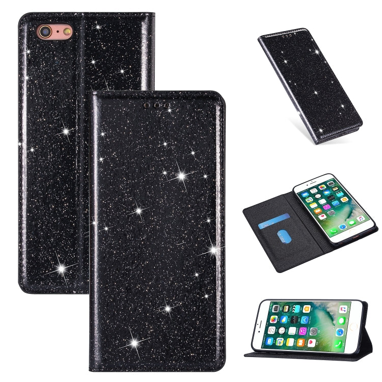 Estuche de cuero ultrafino con purpurina magnética de apertura horizontal con soporte y ranuras para tarjetas, para iPhone 6 Plus, para iPhone 8/7, para iPhone 8 Plus/7 Plus, para iPhone 11