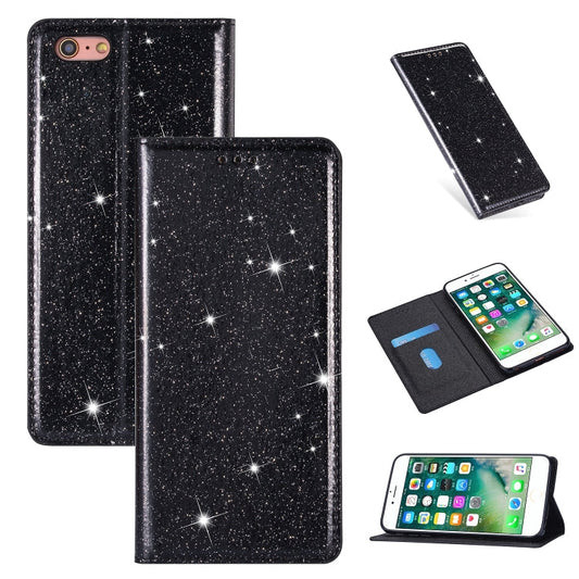 Estuche de cuero ultrafino con purpurina magnética de apertura horizontal con soporte y ranuras para tarjetas, para iPhone 6 Plus, para iPhone 8/7, para iPhone 8 Plus/7 Plus, para iPhone 11