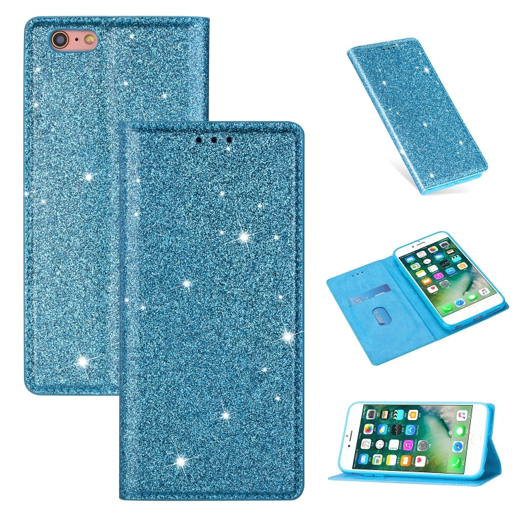 Estuche de cuero ultrafino con purpurina magnética de apertura horizontal con soporte y ranuras para tarjetas, para iPhone 6 Plus, para iPhone 8/7, para iPhone 8 Plus/7 Plus, para iPhone 11