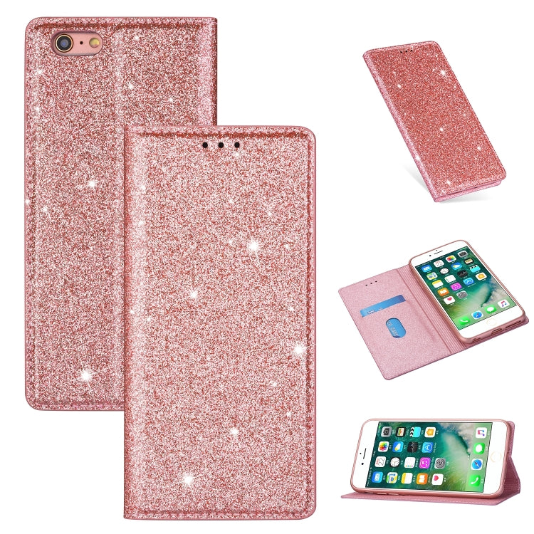 Estuche de cuero ultrafino con purpurina magnética de apertura horizontal con soporte y ranuras para tarjetas, para iPhone 6 Plus, para iPhone 8/7, para iPhone 8 Plus/7 Plus, para iPhone 11