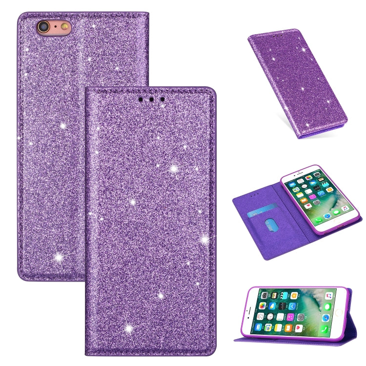 Estuche de cuero ultrafino con purpurina magnética de apertura horizontal con soporte y ranuras para tarjetas, para iPhone 6 Plus, para iPhone 8/7, para iPhone 8 Plus/7 Plus, para iPhone 11