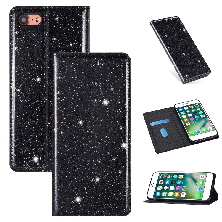 Estuche de cuero ultrafino con purpurina magnética de apertura horizontal con soporte y ranuras para tarjetas, para iPhone 6 Plus, para iPhone 8/7, para iPhone 8 Plus/7 Plus, para iPhone 11