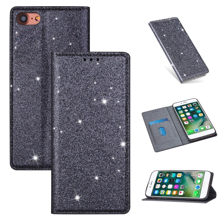 Estuche de cuero ultrafino con purpurina magnética de apertura horizontal con soporte y ranuras para tarjetas, para iPhone 6 Plus, para iPhone 8/7, para iPhone 8 Plus/7 Plus, para iPhone 11