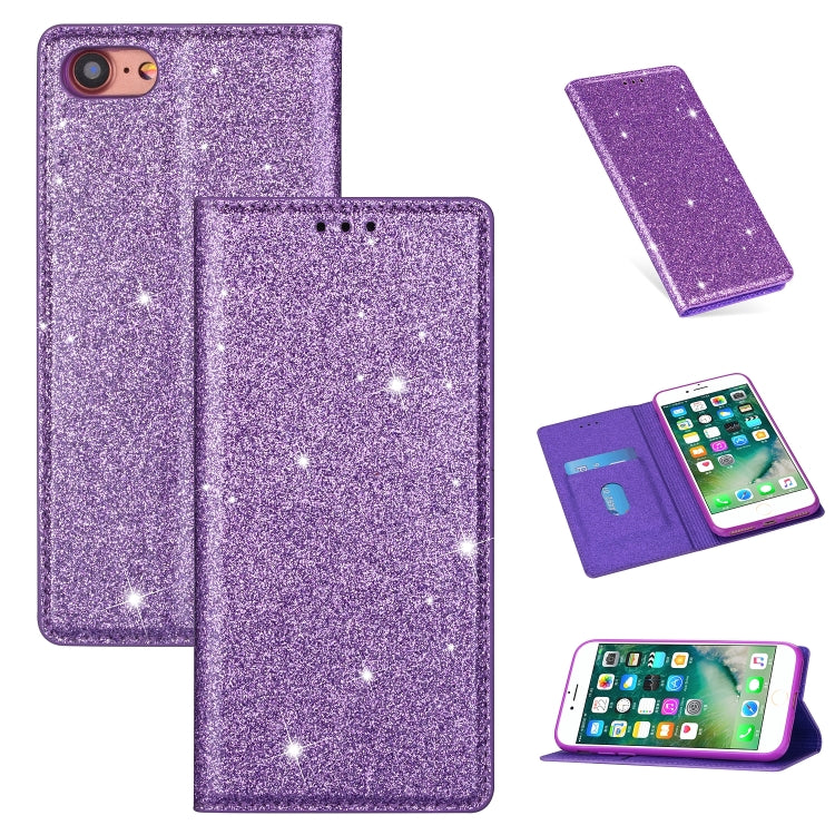 Estuche de cuero ultrafino con purpurina magnética de apertura horizontal con soporte y ranuras para tarjetas, para iPhone 6 Plus, para iPhone 8/7, para iPhone 8 Plus/7 Plus, para iPhone 11