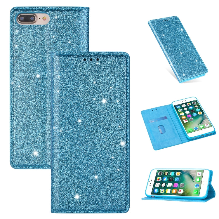 Estuche de cuero ultrafino con purpurina magnética de apertura horizontal con soporte y ranuras para tarjetas, para iPhone 6 Plus, para iPhone 8/7, para iPhone 8 Plus/7 Plus, para iPhone 11