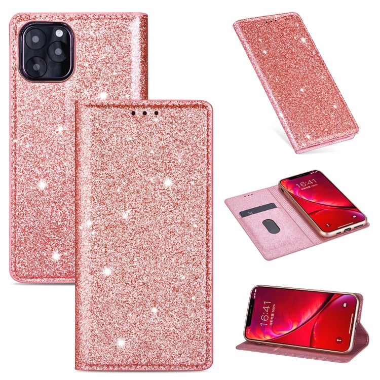 Estuche de cuero ultrafino con purpurina magnética de apertura horizontal con soporte y ranuras para tarjetas, para iPhone 6 Plus, para iPhone 8/7, para iPhone 8 Plus/7 Plus, para iPhone 11
