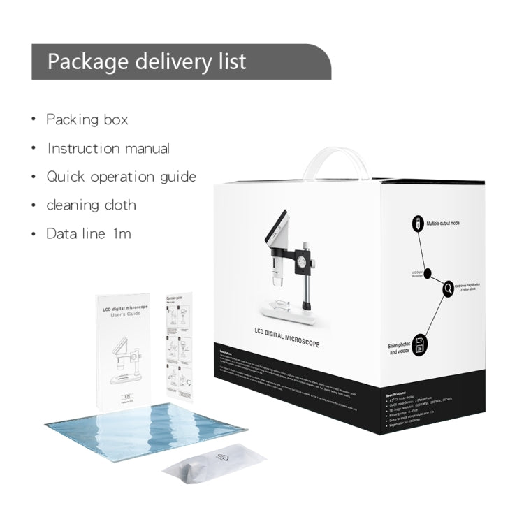 1080P Digital Microscope | 4.3" LCD Screen | 1000x Zoom | 0–40mm Focus | 8 LED