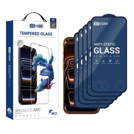XDcase HD Tempered Glass Screen Protector – 5 Pack | iPhone 17, 16 & 15 Series