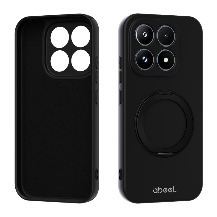 ABEEL Magnetische Flüssigsilikonhülle mit Halterung, hautfreundlich, für Xiaomi 17 Ultra, für Xiaomi 17 Pro Max, für Xiaomi 17 Pro, für Xiaomi 17