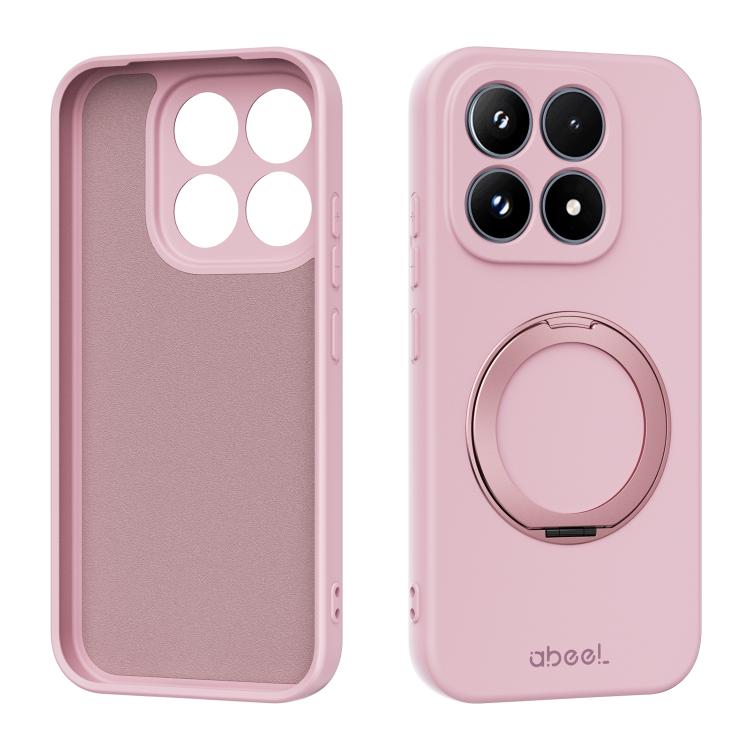 ABEEL Magnetische Flüssigsilikonhülle mit Halterung, hautfreundlich, für Xiaomi 17 Ultra, für Xiaomi 17 Pro Max, für Xiaomi 17 Pro, für Xiaomi 17