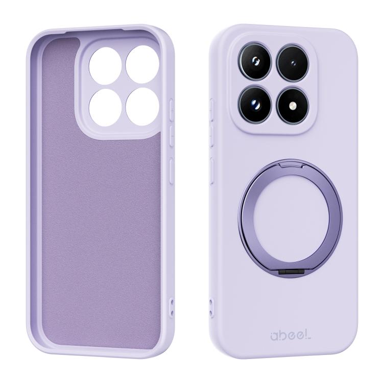 ABEEL Magnetische Flüssigsilikonhülle mit Halterung, hautfreundlich, für Xiaomi 17 Ultra, für Xiaomi 17 Pro Max, für Xiaomi 17 Pro, für Xiaomi 17