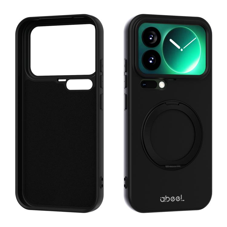 ABEEL Magnetische Flüssigsilikonhülle mit Halterung, hautfreundlich, für Xiaomi 17 Ultra, für Xiaomi 17 Pro Max, für Xiaomi 17 Pro, für Xiaomi 17