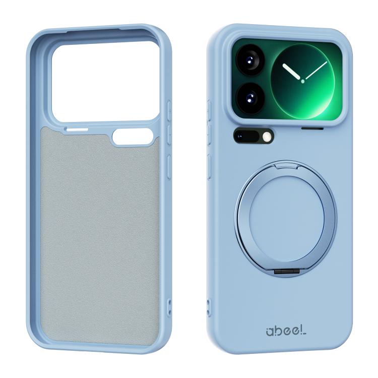 ABEEL Magnetische Flüssigsilikonhülle mit Halterung, hautfreundlich, für Xiaomi 17 Ultra, für Xiaomi 17 Pro Max, für Xiaomi 17 Pro, für Xiaomi 17