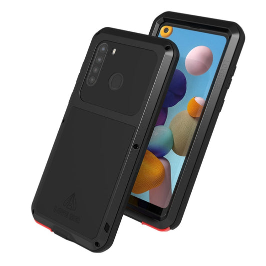 LOVE MEI Metall Stoßfest Wasserdicht Staubdicht Schutzhülle mit Glas, für Samsung Galaxy A21 (US-Version), für Samsung Galaxy A51 5G, für Samsung Galaxy A71 5G, für Samsung Galaxy S20 FE