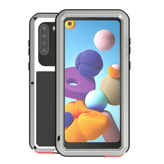 LOVE MEI Metall Stoßfest Wasserdicht Staubdicht Schutzhülle mit Glas, für Samsung Galaxy A21 (US-Version), für Samsung Galaxy A51 5G, für Samsung Galaxy A71 5G, für Samsung Galaxy S20 FE