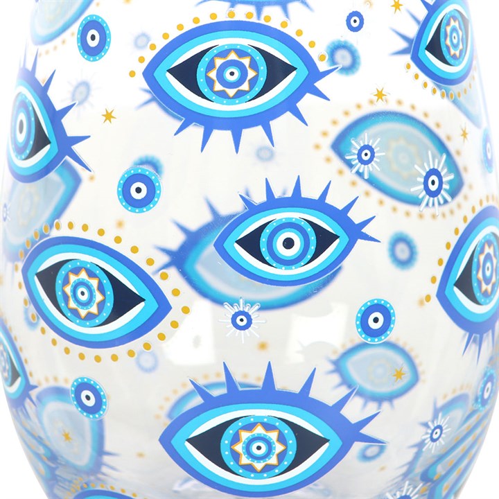 All Seeing Eye Print Stemless Glass