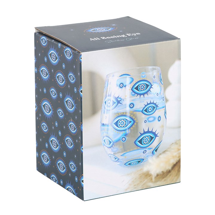 All Seeing Eye Print Stemless Glass