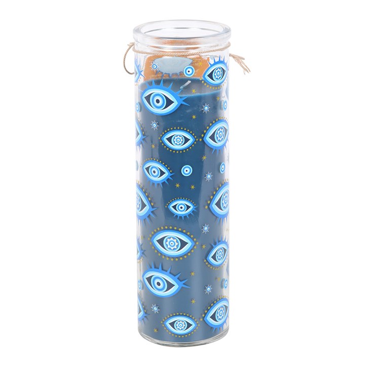 All Seeing Eye Print White Rose Tube Candle