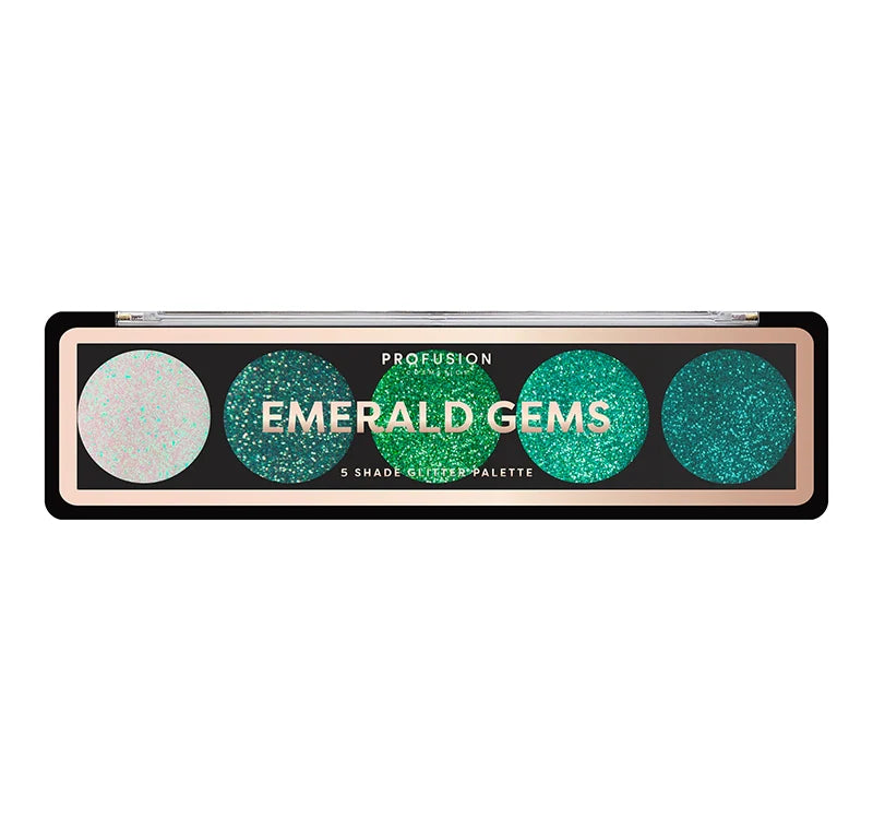 Glitter Gems 5-Shade Pressed Glitter Eyeshadow Palette | Vegan & Cruelty-Free