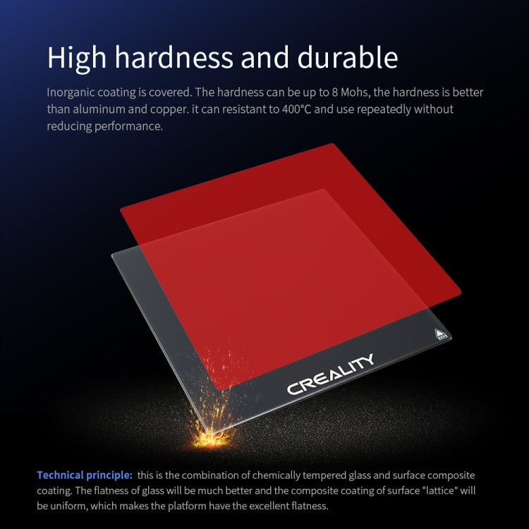 Plataforma de placa de vidrio de Carborundo Creality para cama caliente de impresora 3D Ender-3