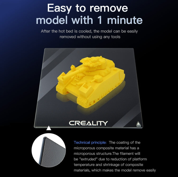 Plataforma de placa de vidrio de Carborundo Creality para cama caliente de impresora 3D Ender-3