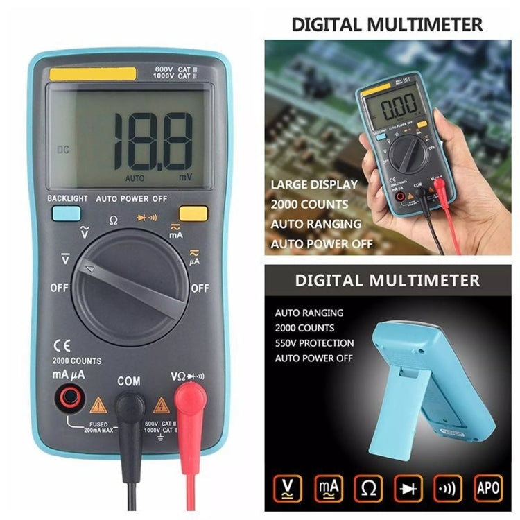 ZT98 Digitalmultimeter | CAT III 600V | 2000 Counts | AC/DC Spannungs- & Stromprüfer
