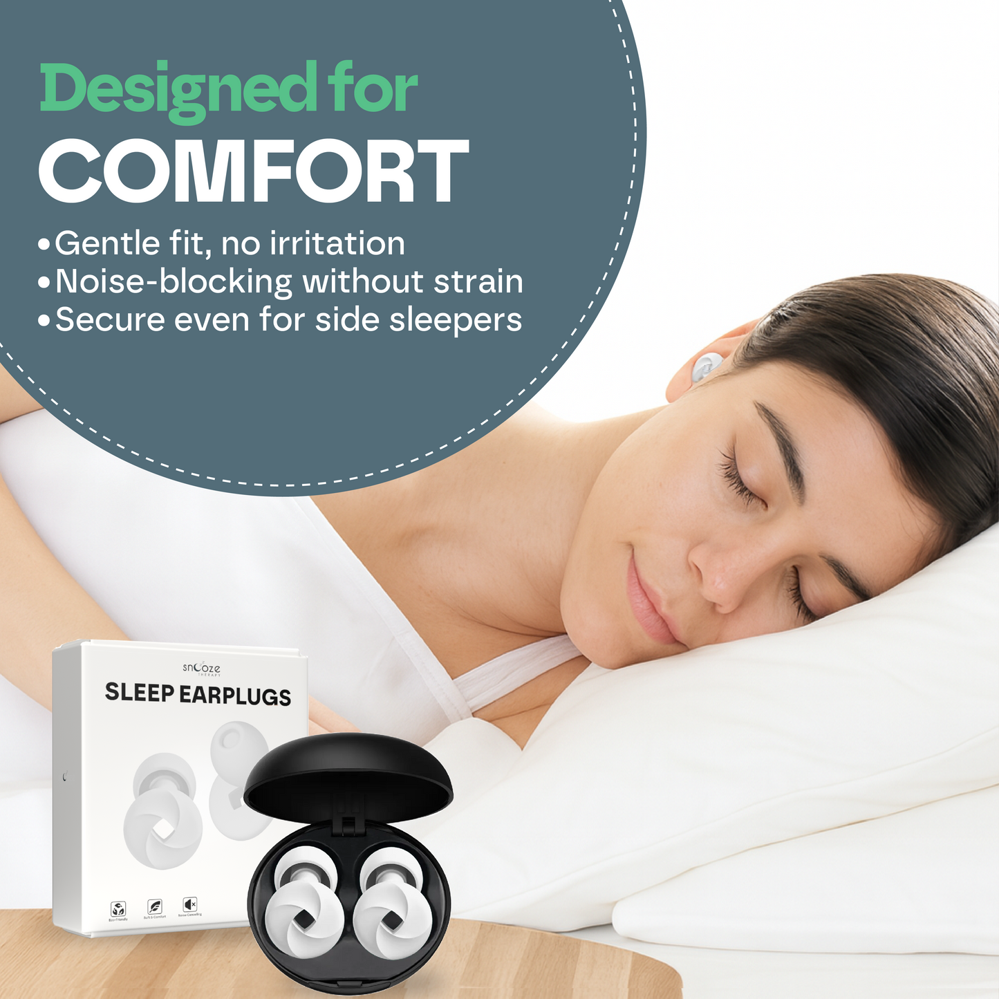 Sleep Ear Plugs - Noise Reducing Comfort Earplugs for Side Sleepers
