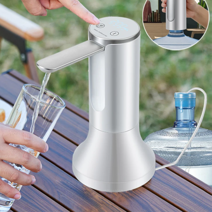 Electric Automatic Water Bottle Pump - Foldable USB Rechargeable Dispenser for Desktop, Home & Office Use