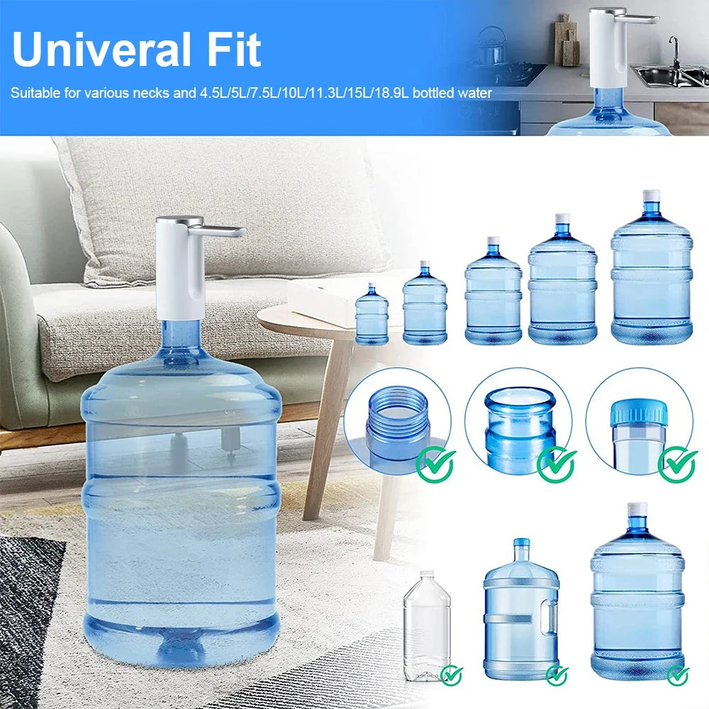 Electric Automatic Water Bottle Pump - Foldable USB Rechargeable Dispenser for Desktop, Home & Office Use