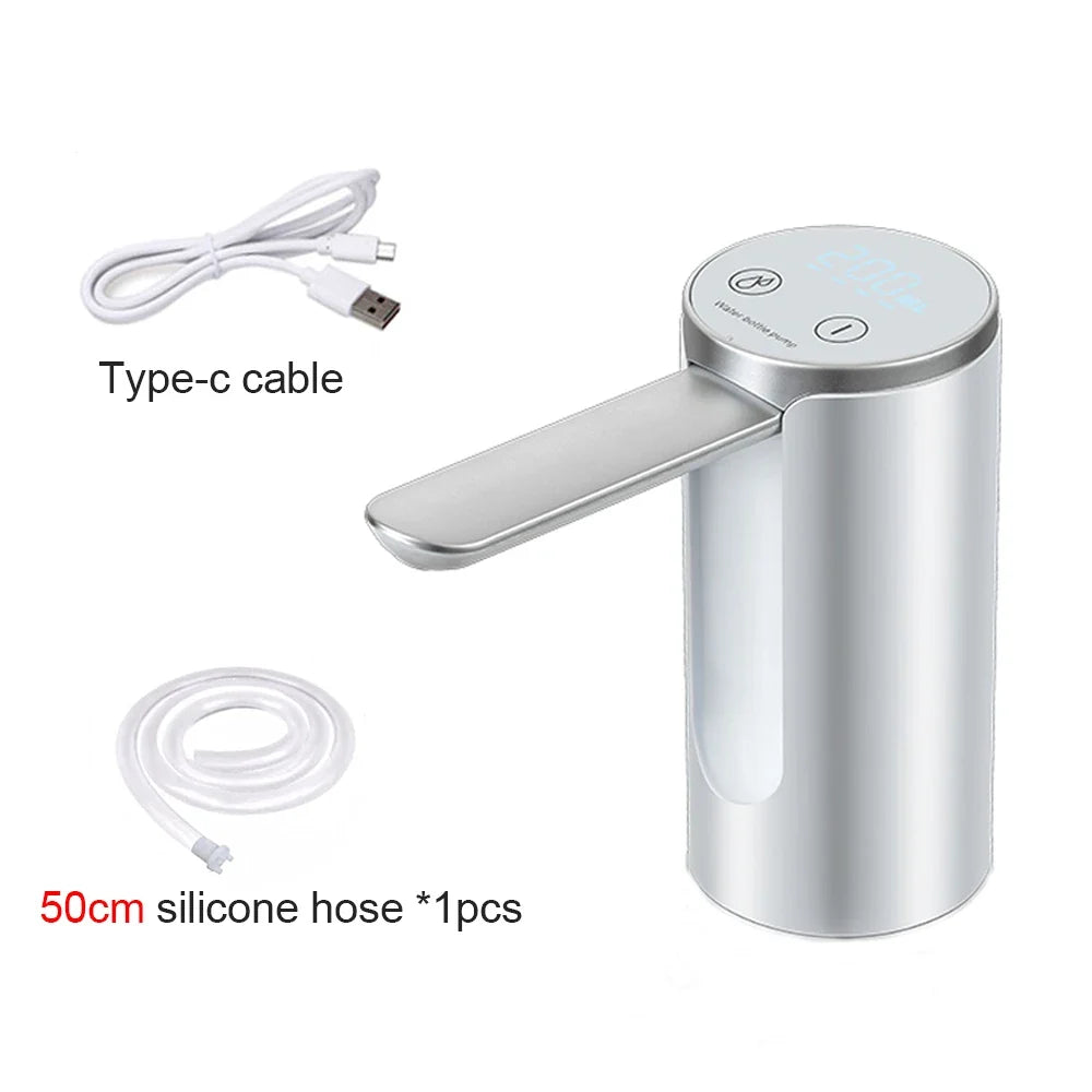 Electric Automatic Water Bottle Pump - Foldable USB Rechargeable Dispenser for Desktop, Home & Office Use