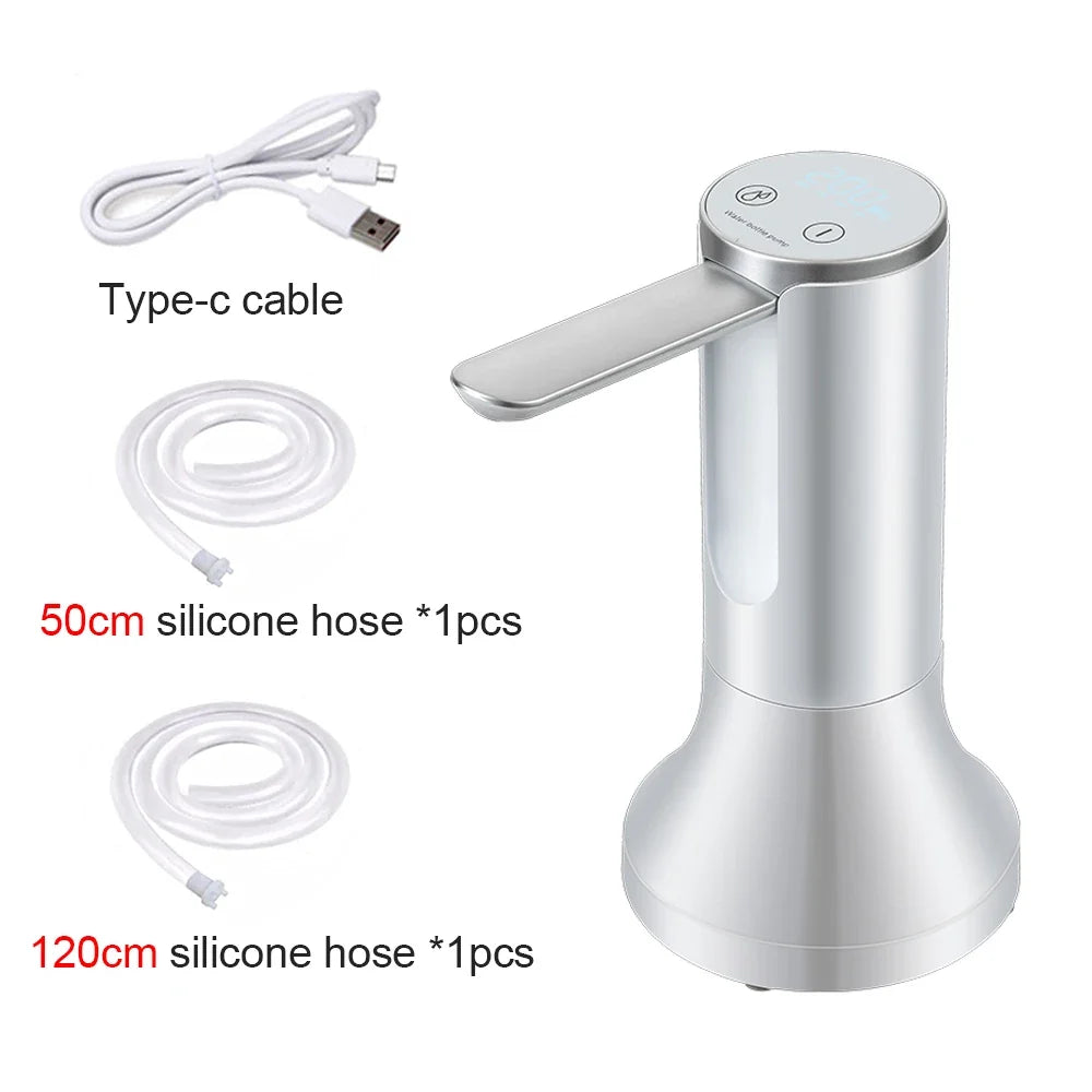 Electric Automatic Water Bottle Pump - Foldable USB Rechargeable Dispenser for Desktop, Home & Office Use