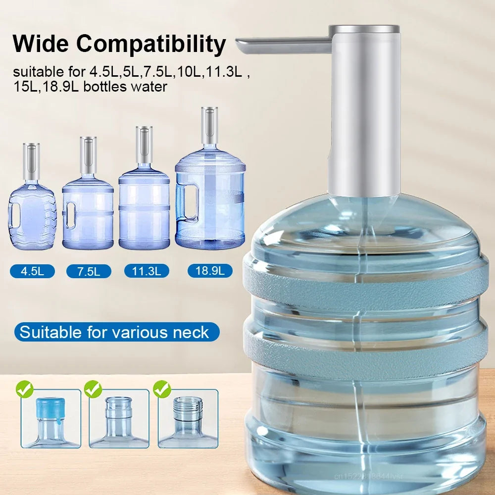 Electric Automatic Water Bottle Pump - Foldable USB Rechargeable Dispenser for Desktop, Home & Office Use