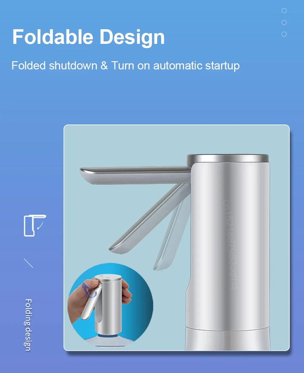 Electric Automatic Water Bottle Pump - Foldable USB Rechargeable Dispenser for Desktop, Home & Office Use