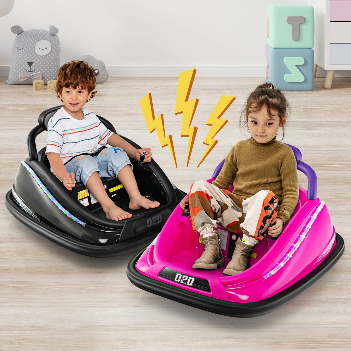 Electric Bumper Car with Remote Control for Kids-Black