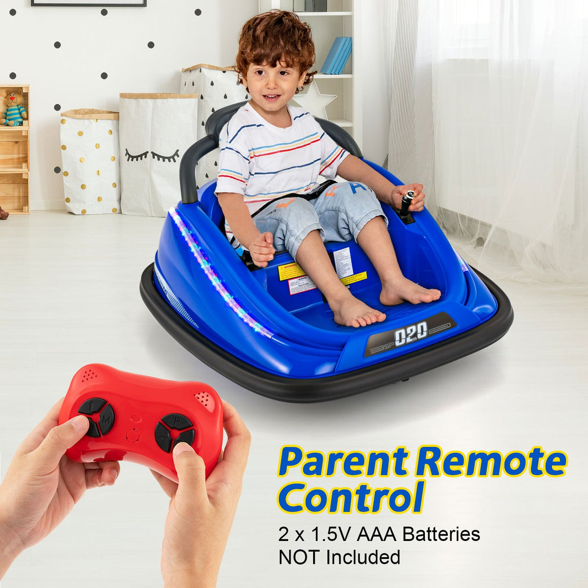 Electric Bumper Car with Remote Control for Kids-Black