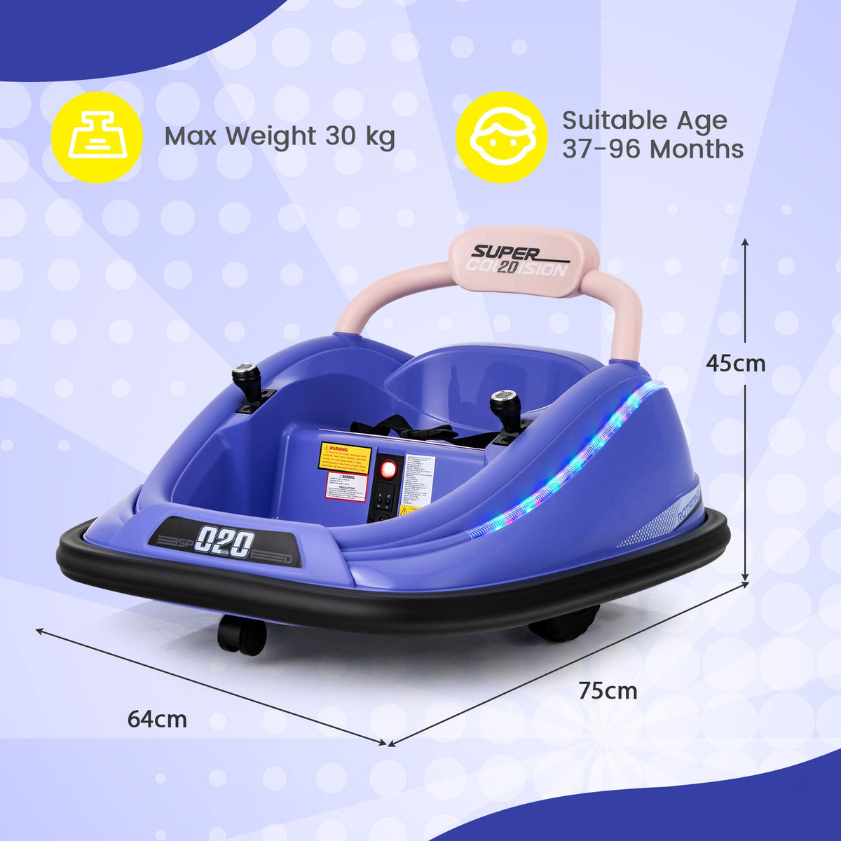 Electric Bumper Car with Remote Control for Kids-Black