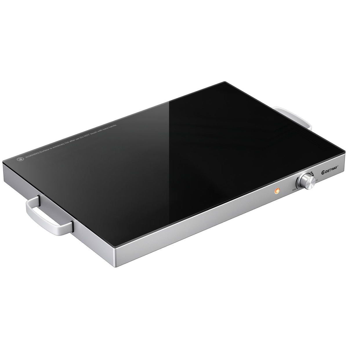 Electric Warming Tray with Cool-Touch Handles and Stainless Steel Frame