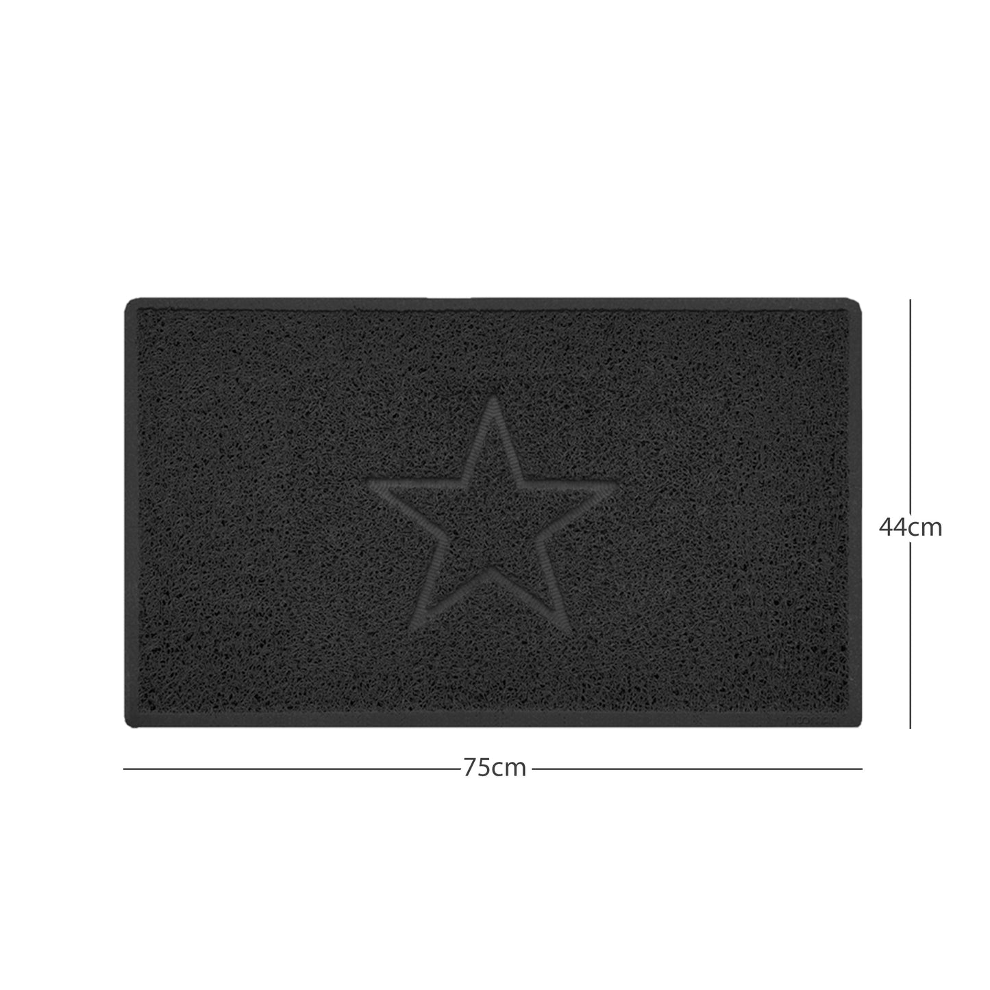 Nicoman Star Embossed Spaghetti Doormat | Indoor & Outdoor | Non-Slip | Machine Washable