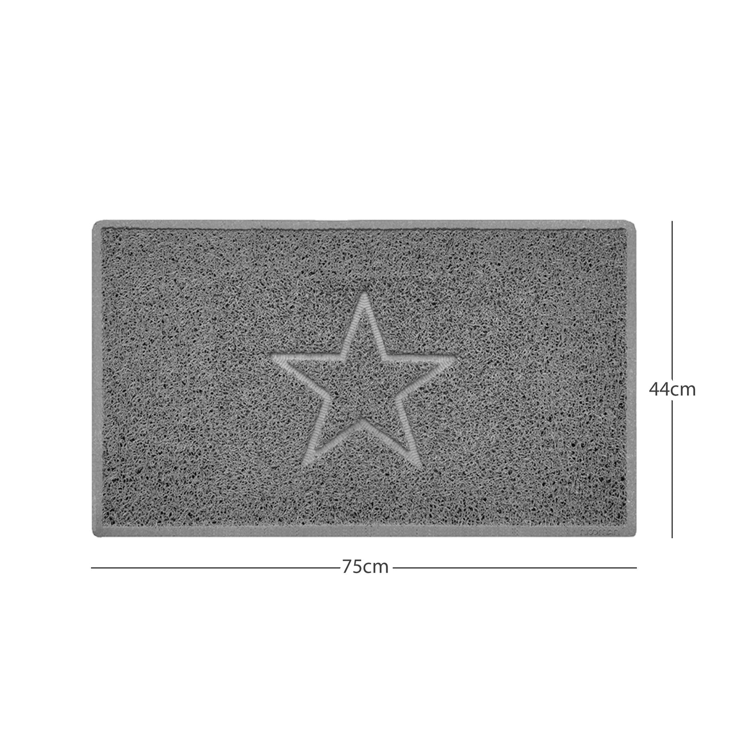 Nicoman Star Embossed Spaghetti Doormat | Indoor & Outdoor | Non-Slip | Machine Washable