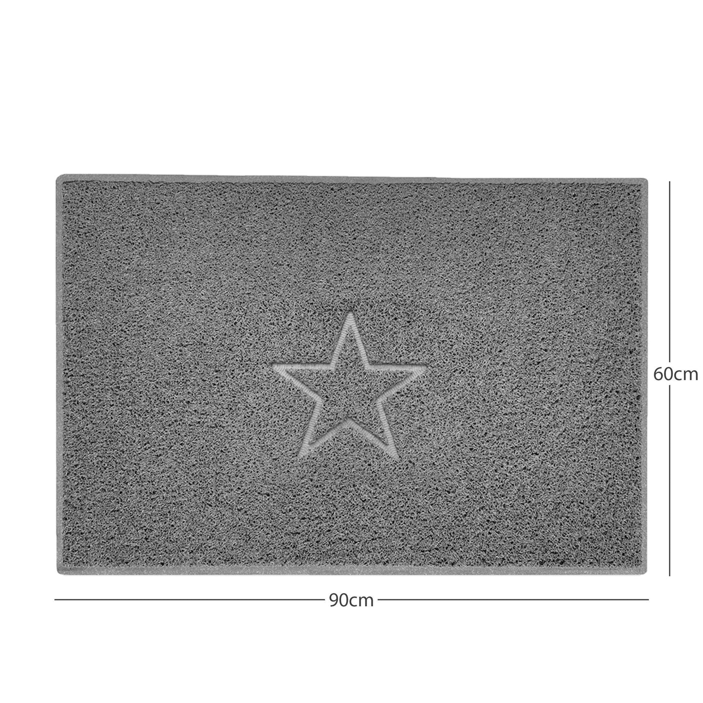 Nicoman Star Embossed Spaghetti Doormat | Indoor & Outdoor | Non-Slip | Machine Washable
