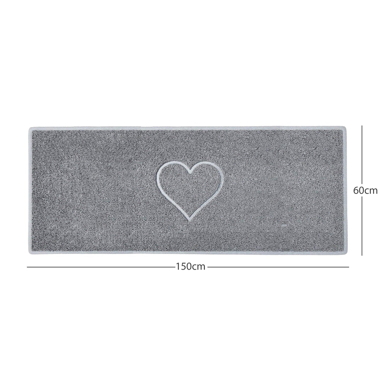 Nicoman Heart Embossed Spaghetti Door Mat | Indoor & Outdoor | Non-Slip | Machine Washable