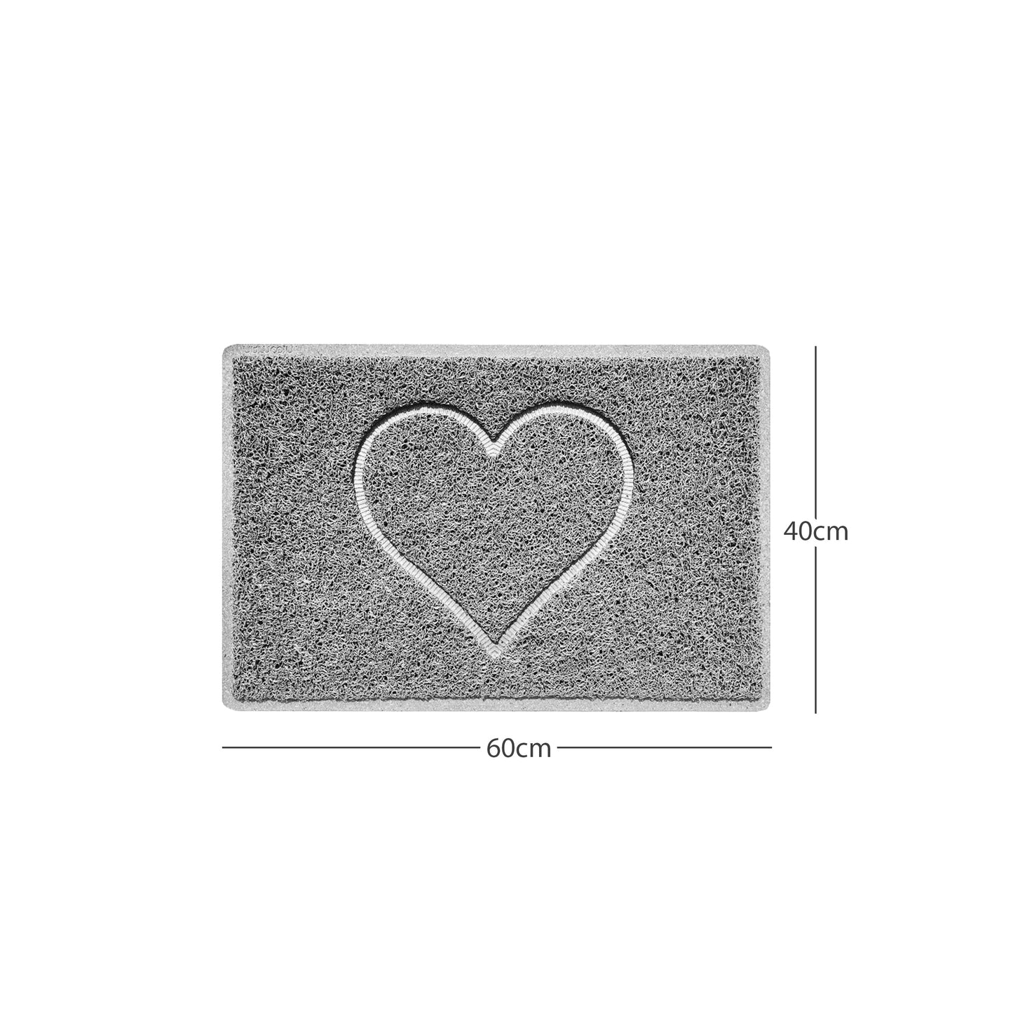 Nicoman Heart Embossed Spaghetti Door Mat | Indoor & Outdoor | Non-Slip | Machine Washable