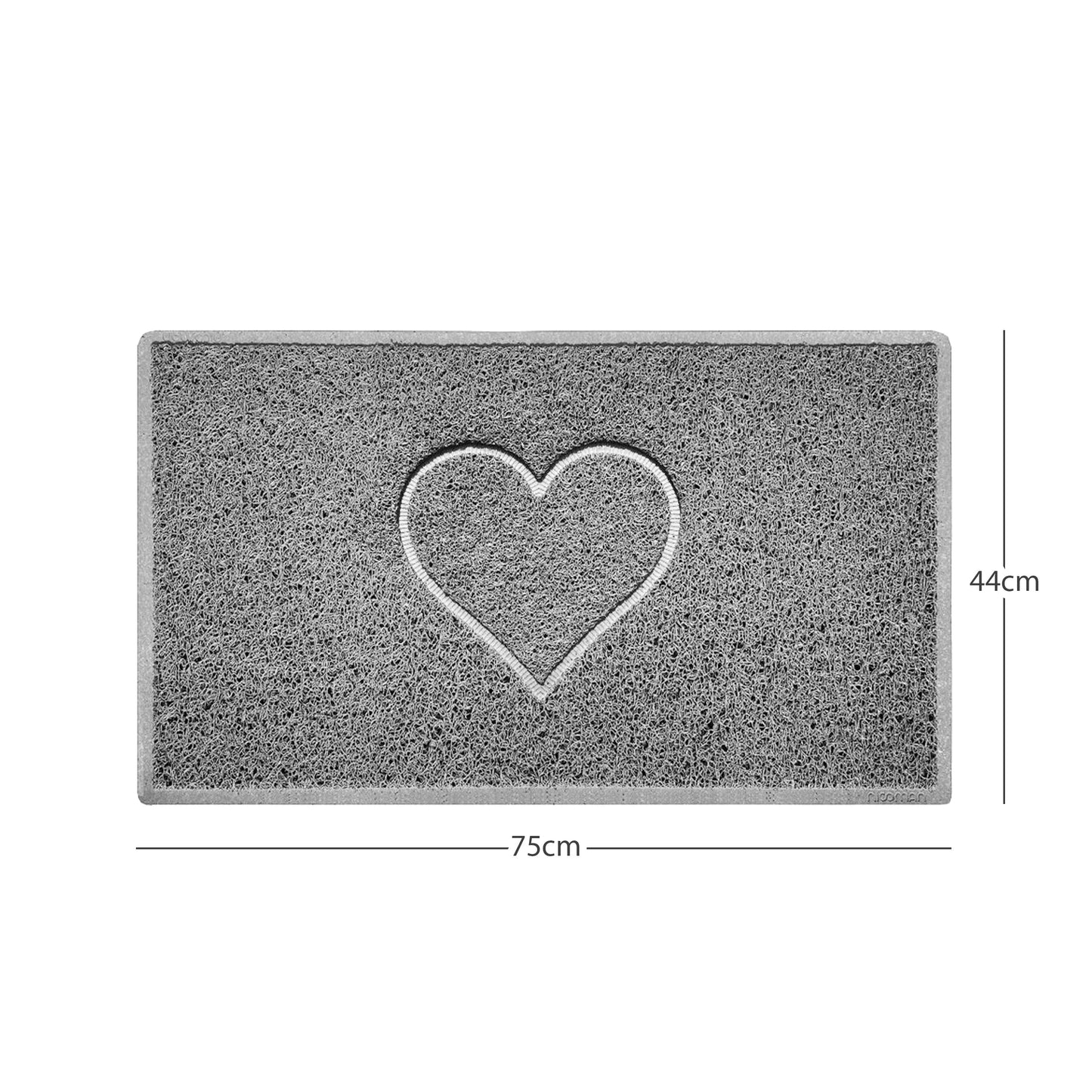 Nicoman Heart Embossed Spaghetti Door Mat | Indoor & Outdoor | Non-Slip | Machine Washable