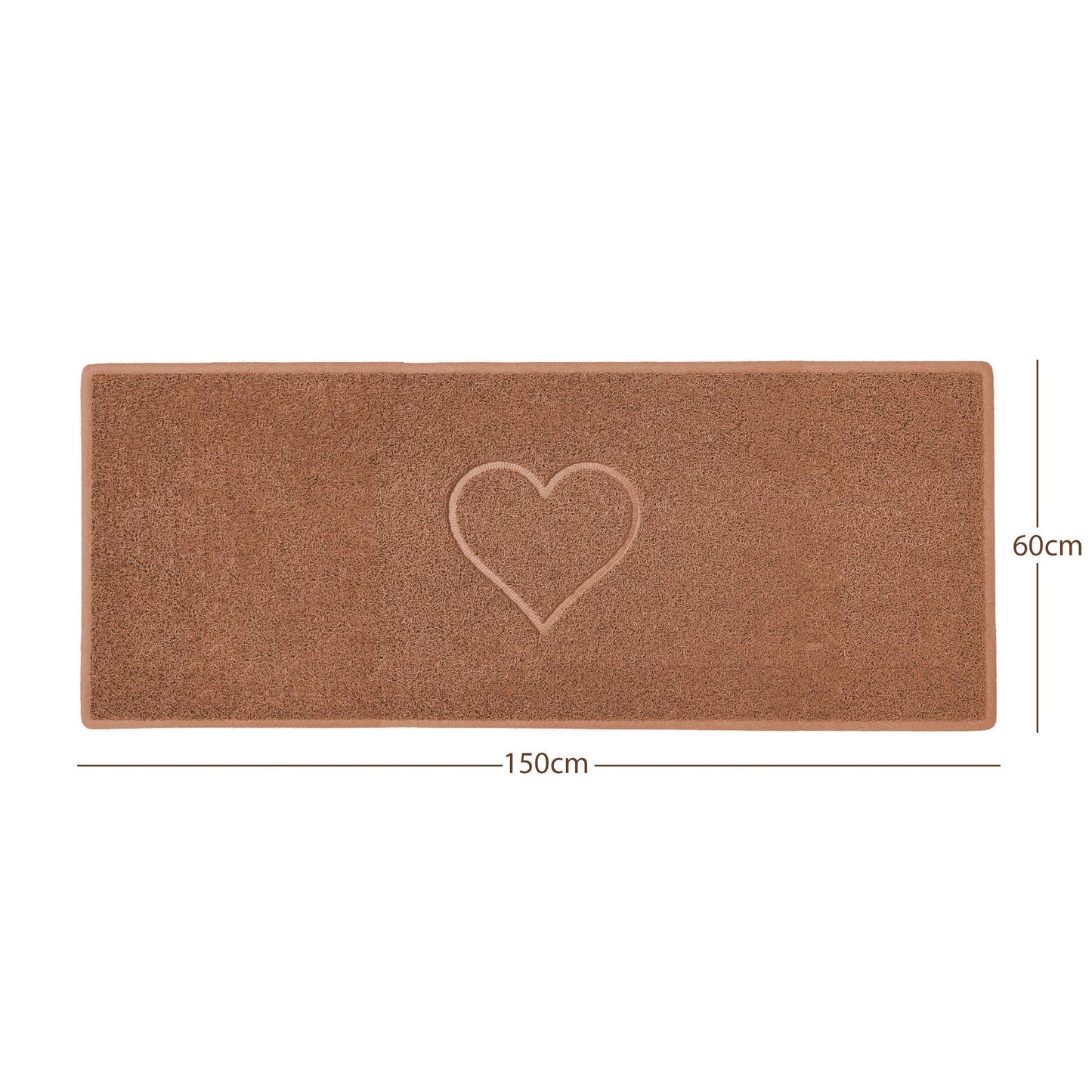 Nicoman Heart Embossed Spaghetti Door Mat | Indoor & Outdoor | Non-Slip | Machine Washable