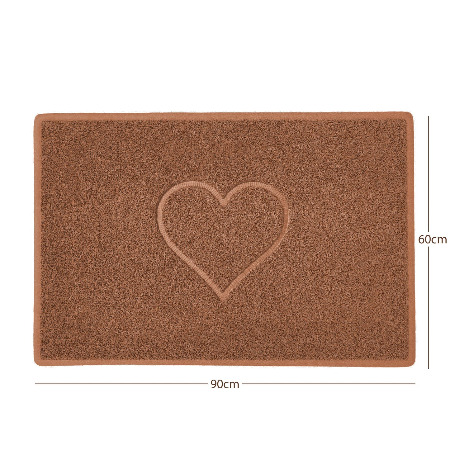 Nicoman Heart Embossed Spaghetti Door Mat | Indoor & Outdoor | Non-Slip | Machine Washable