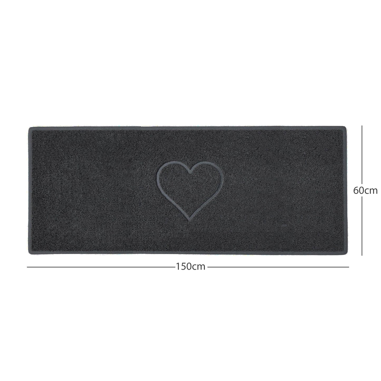 Nicoman Heart Embossed Spaghetti Door Mat | Indoor & Outdoor | Non-Slip | Machine Washable