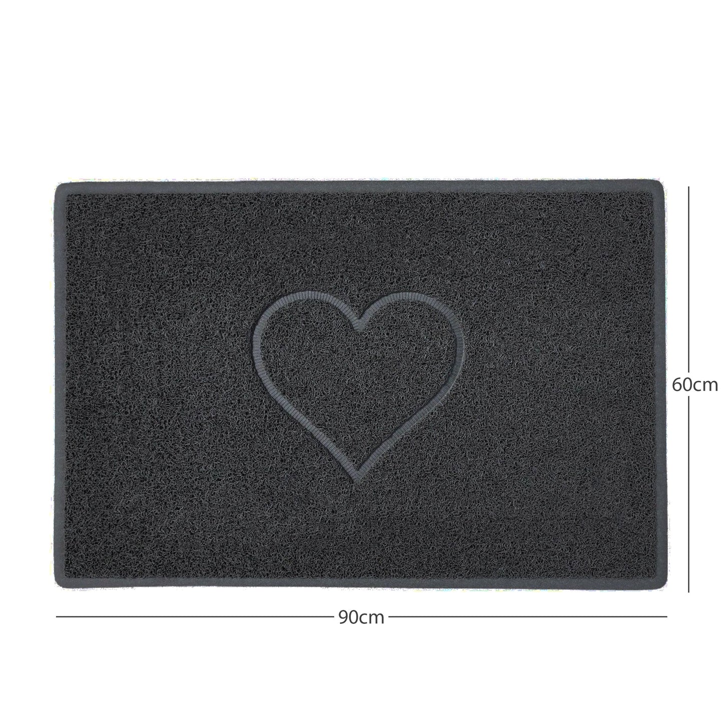 Nicoman Heart Embossed Spaghetti Door Mat | Indoor & Outdoor | Non-Slip | Machine Washable