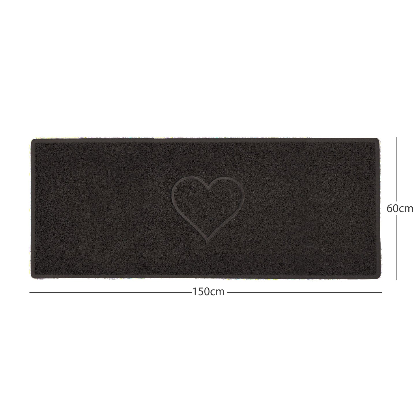 Nicoman Heart Embossed Spaghetti Door Mat | Indoor & Outdoor | Non-Slip | Machine Washable